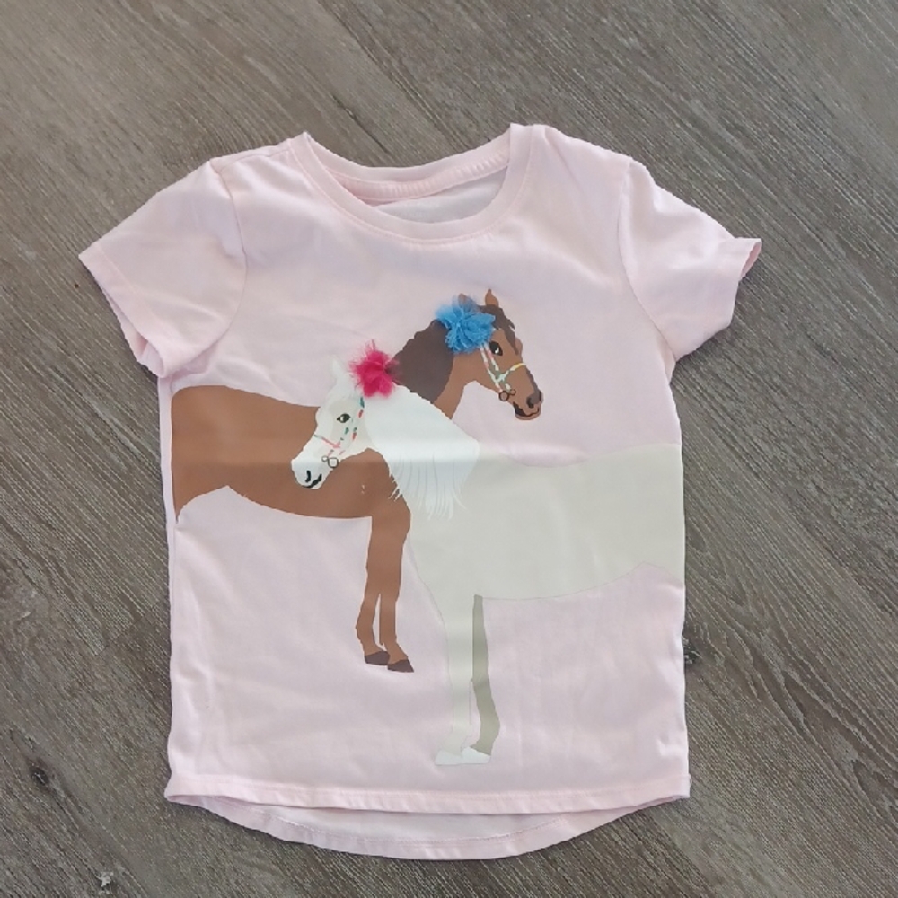 Kids Pink Horse Graphic T-Shirt